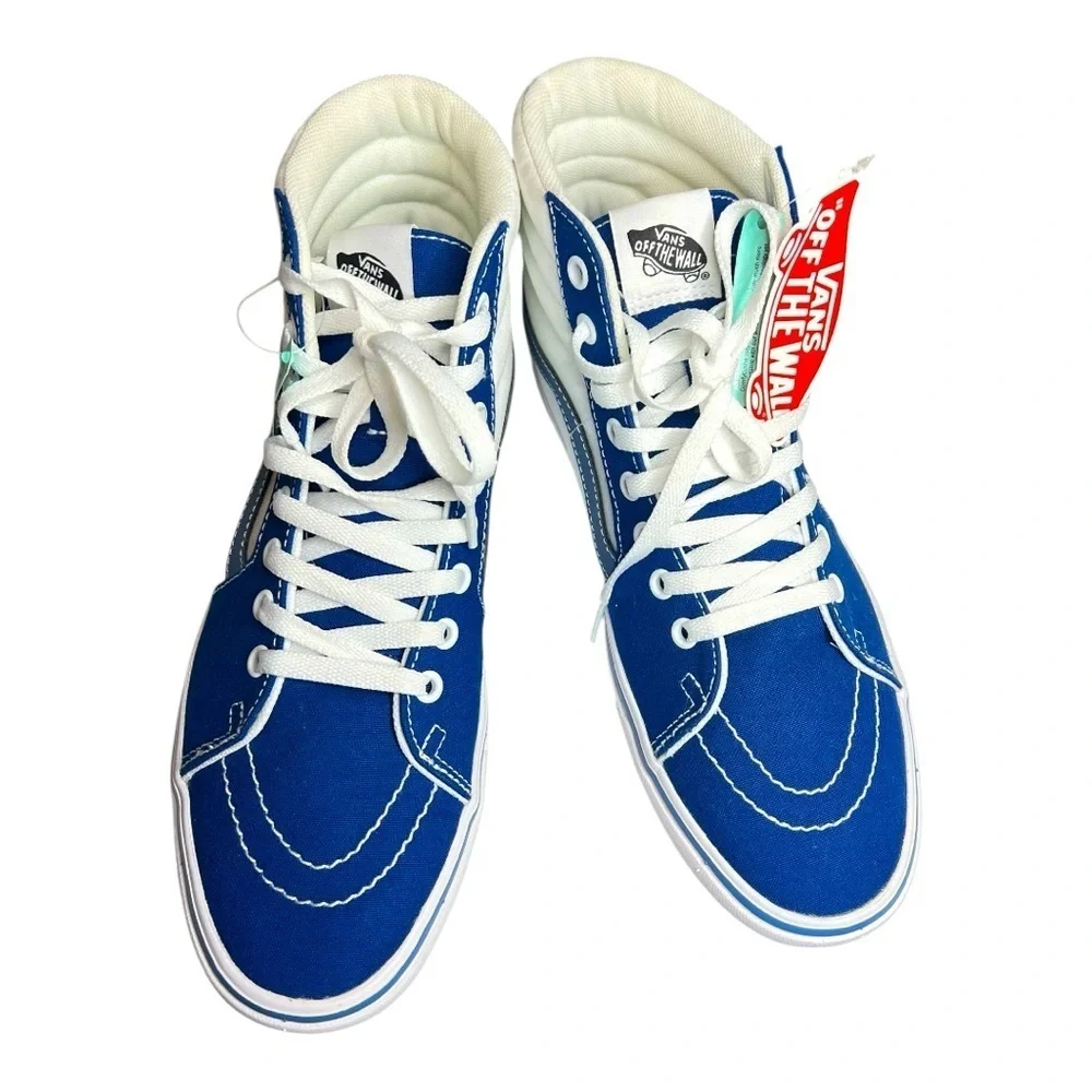 VANS Sk8-Hi tritone NEW Men's 9.5 true blue moonlight white skateboarding shoes